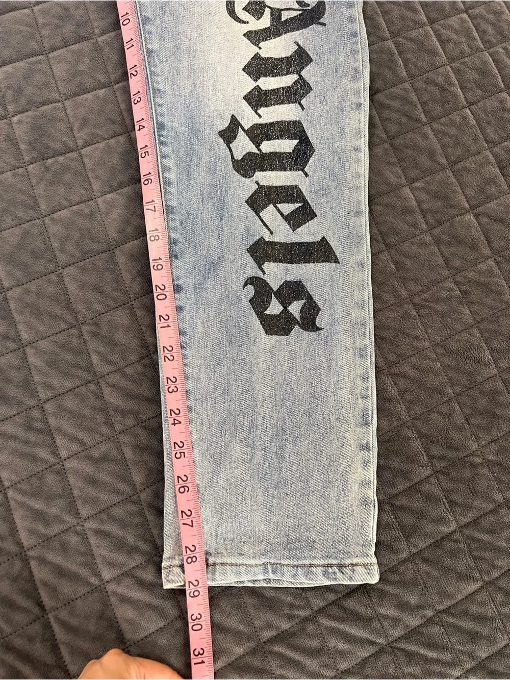 Palm Angel Jeans Men’s Size 36 Skinny Light Wash Logo Spell Out Designer
